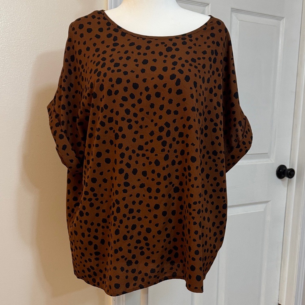Brown Polka Dot Blouse
